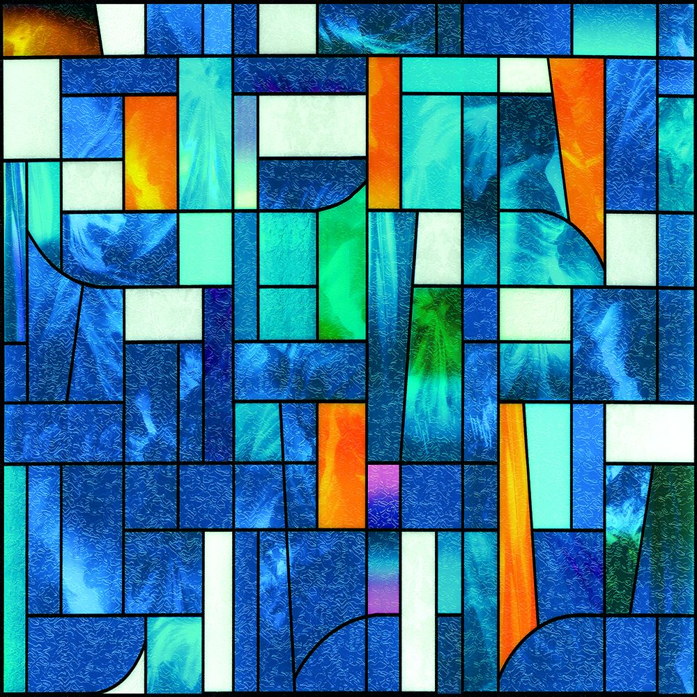 SXEG-1027MTSF Abstract Stained Glass