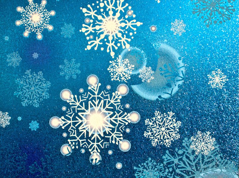 SX-SC216 Blue White Snowflakes