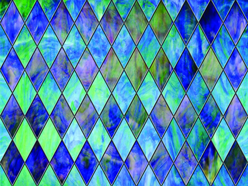 SXRR-9040-T Blue Diamond Stained Glass - Transparent